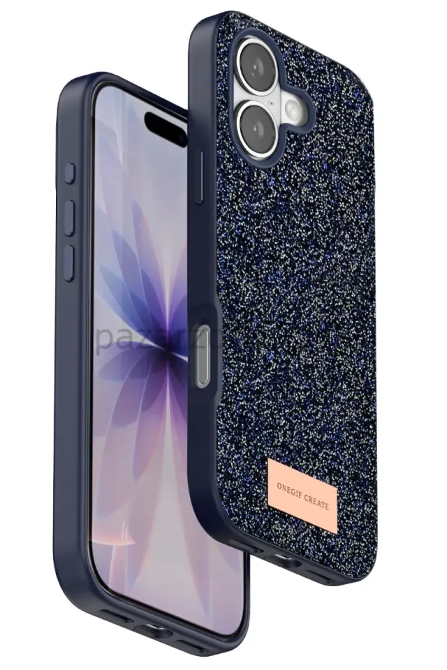 Onegif Apple iPhone 17 Bright Simli Kapak - Mavi