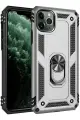 Newface Apple iPhone 11 Pro Max Kılıf Sofya Yüzüklü Silikon Kapak - Gümüş