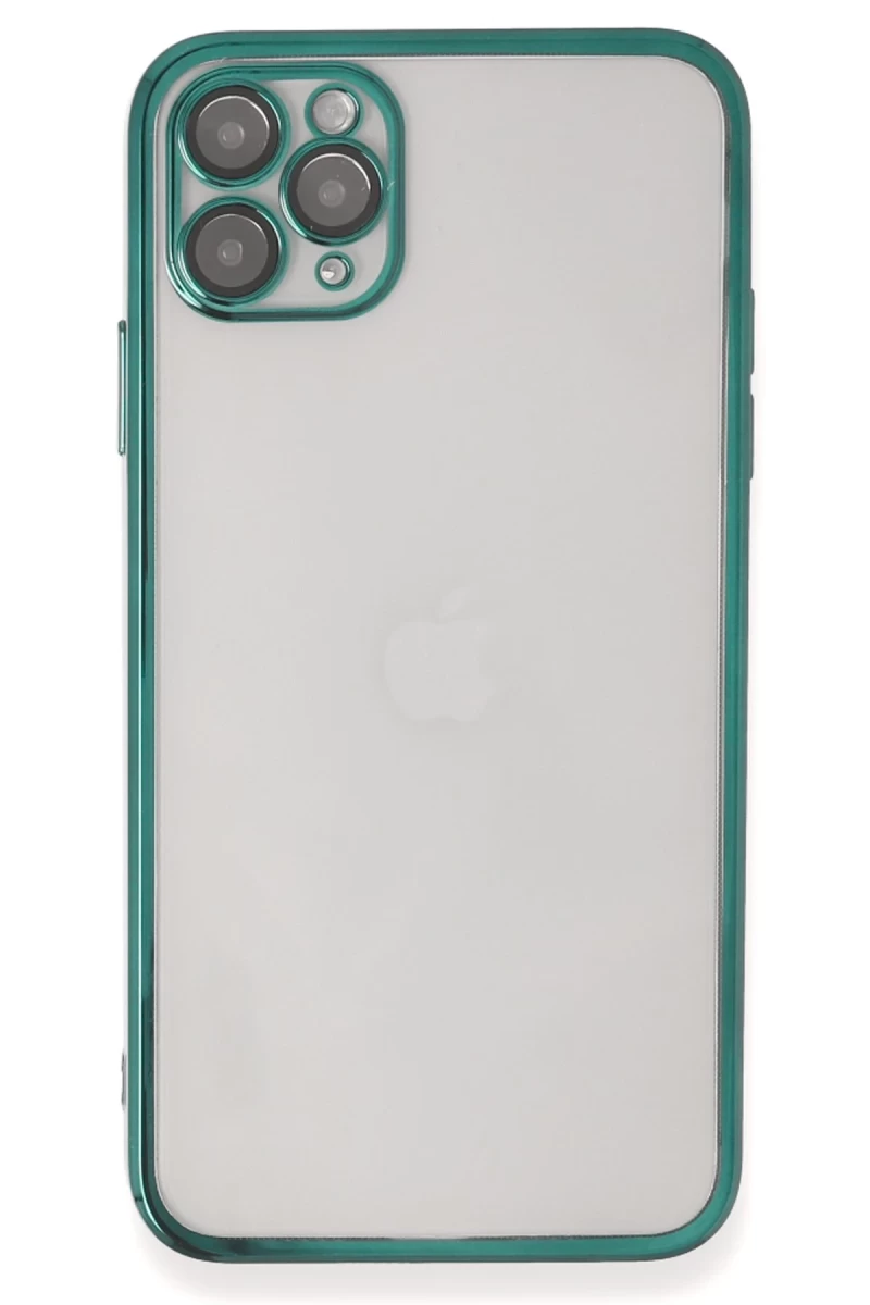 Newface Apple iPhone 11 Pro Kılıf Razer Lensli Silikon - Yeşil
