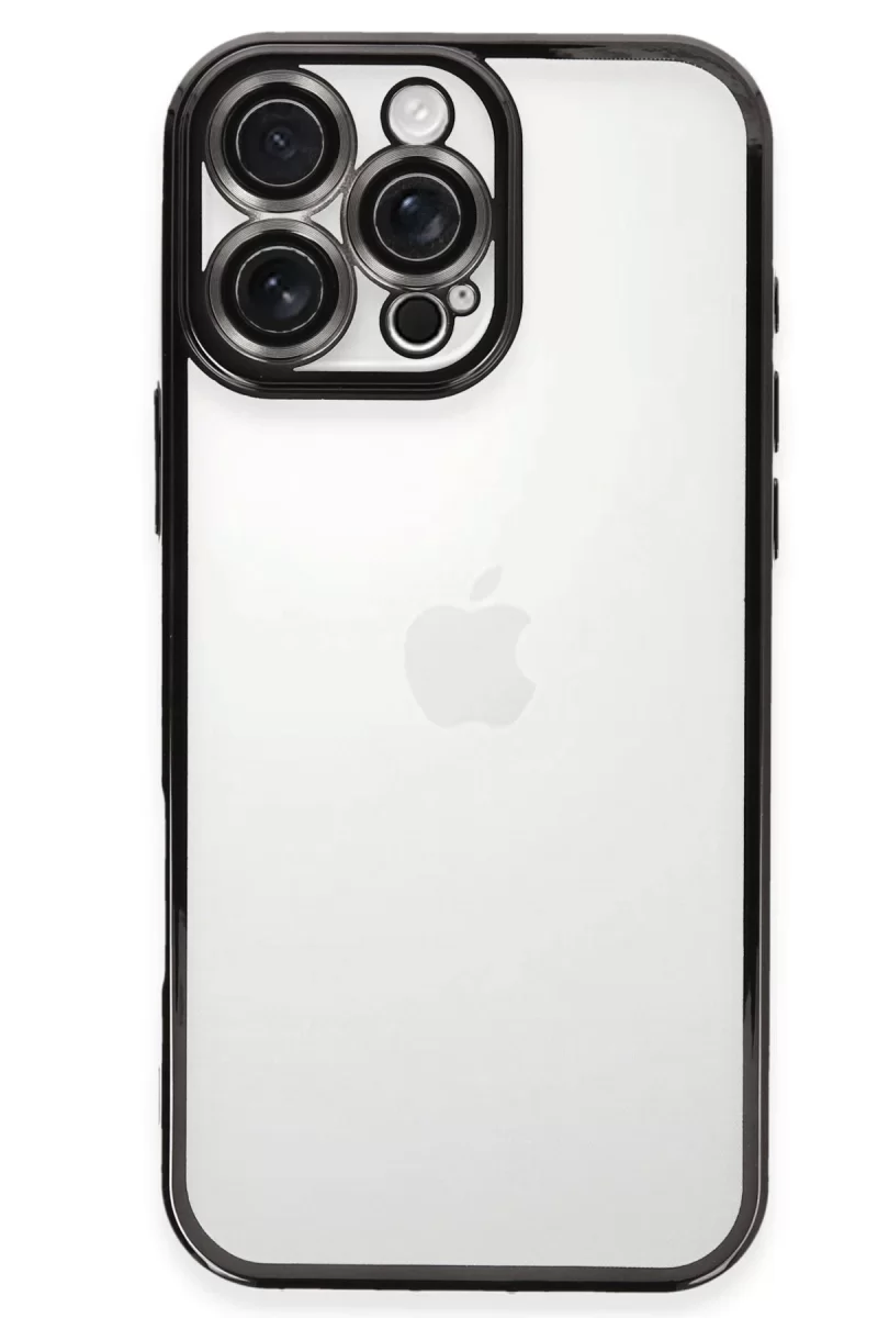 Newface Apple iPhone 16 Pro Max Kılıf Razer Lensli Silikon - Siyah