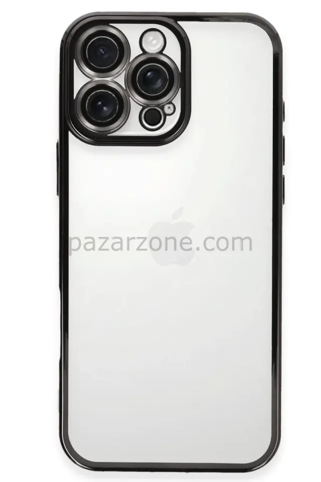 Newface Apple iPhone 16 Pro Max Kılıf Razer Lensli Silikon - Siyah