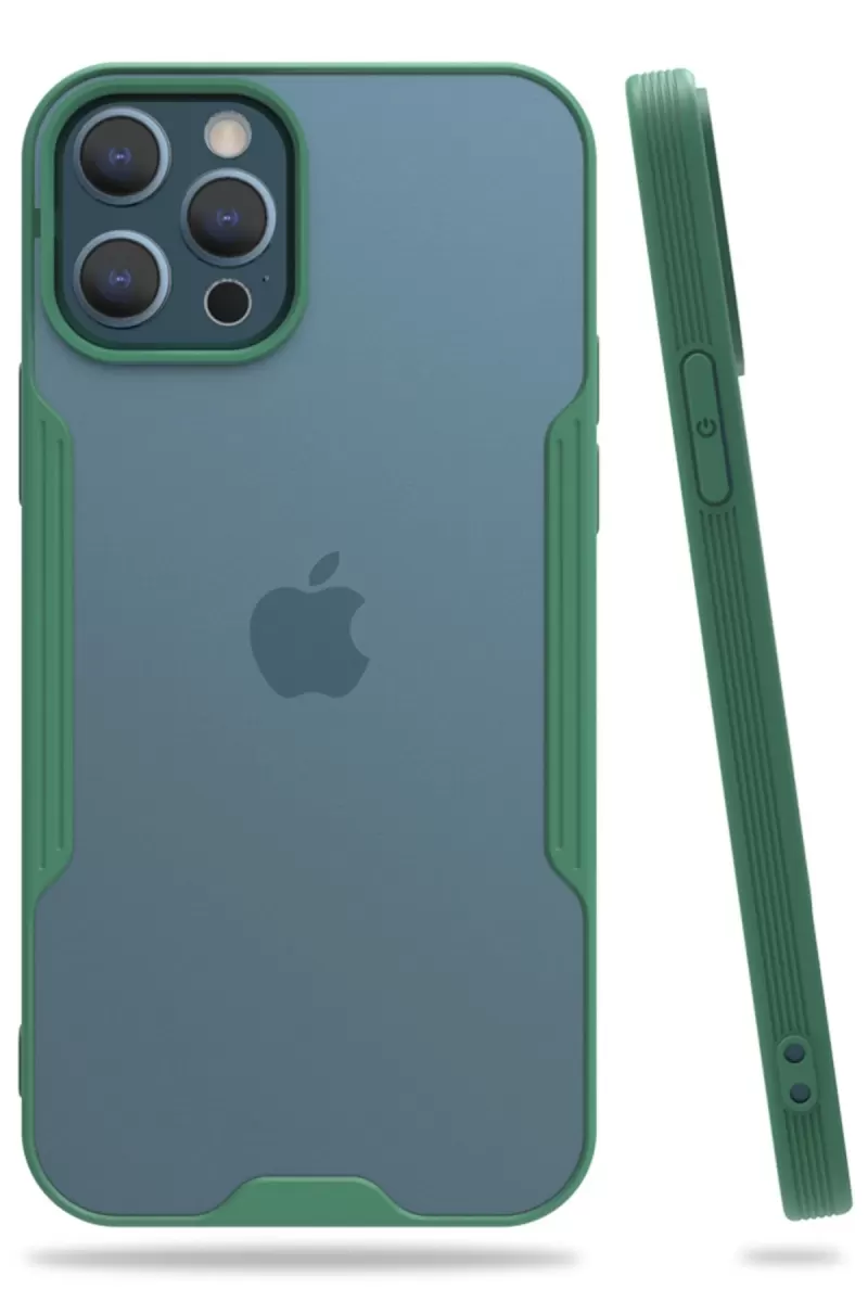 Newface Apple iPhone 12 Pro Max Kılıf Platin Silikon - Yeşil