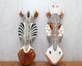 Ahşap Duvara Asmalı Maske Zebra
