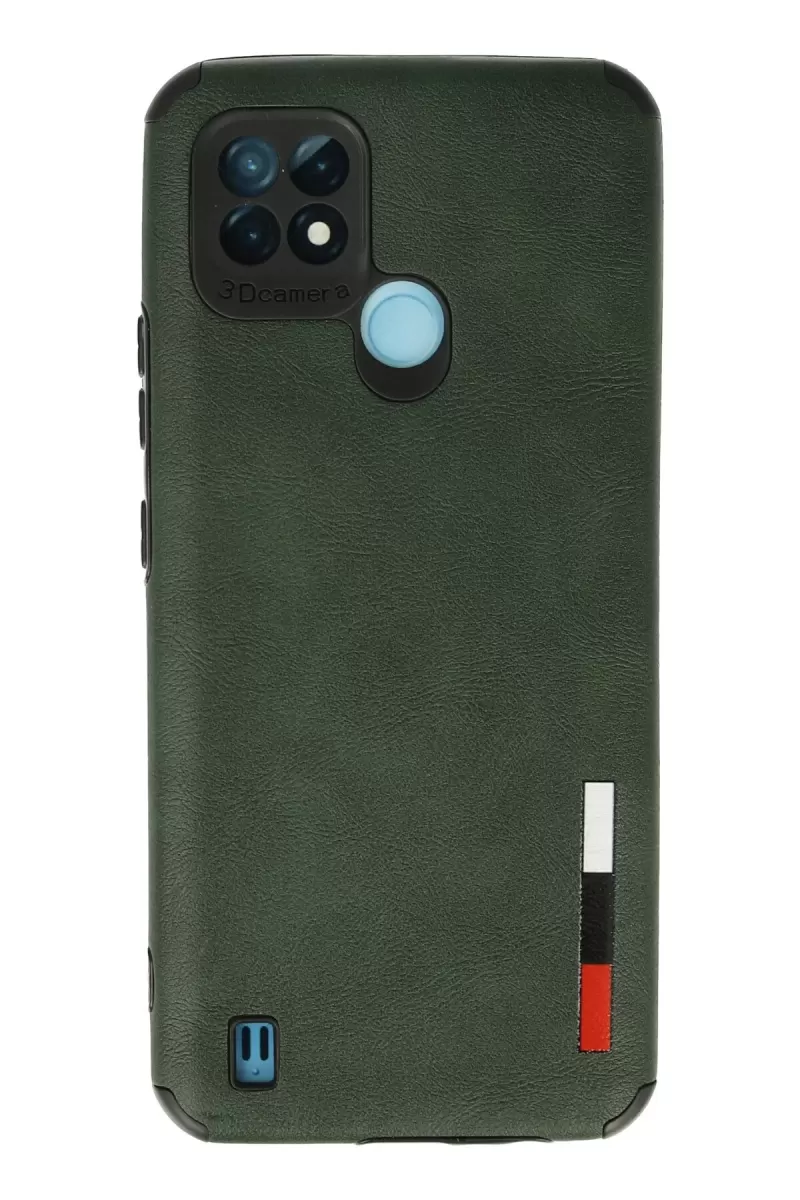 Newface Realme C21 Kılıf Loop Deri Silikon - Yeşil