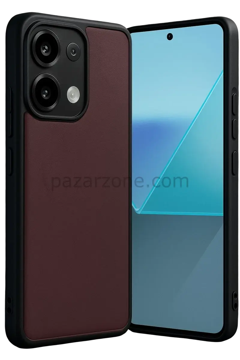 Newface Xiaomi Redmi Note 13 Pro 4G Kılıf Aras Deri Kapak - Bordo