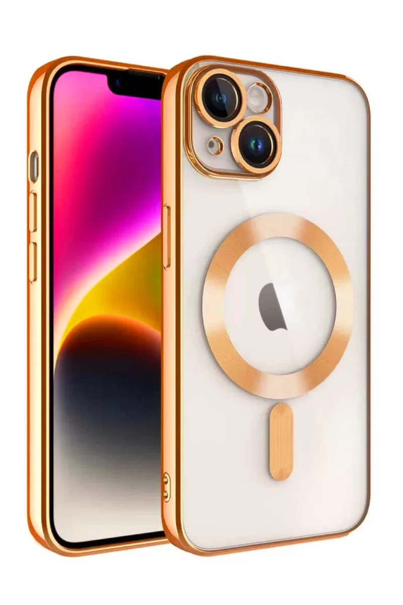 Newface Apple iPhone 13 Kılıf Kross Magneticsafe Kapak - Turuncu