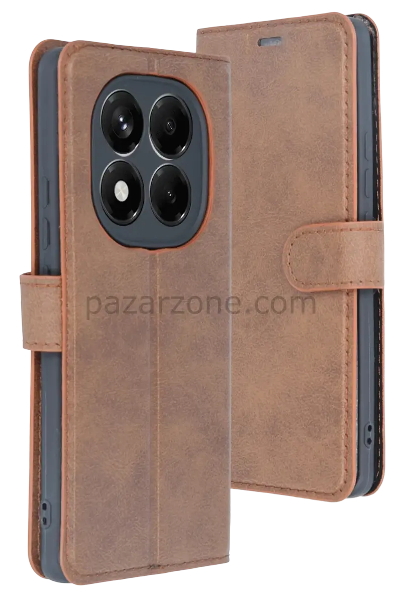 Newface Xiaomi Redmi Note 15 Pro 5G Trend S Plus Kapaklı Kılıf - Taba