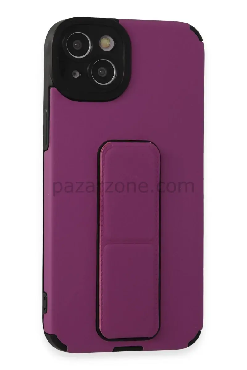 Newface Apple iPhone 14 Plus Kılıf Mega Standlı Silikon - Mor