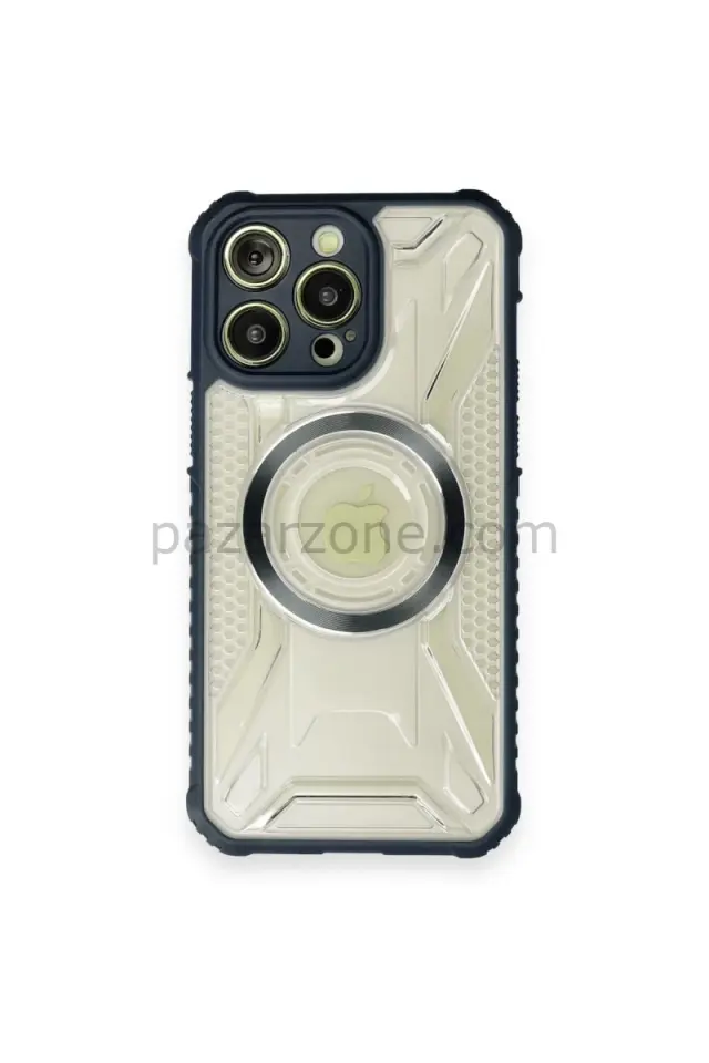 Newface Apple iPhone 12 Pro Max Kılıf Prag Magneticsafe Kapak - Lacivert