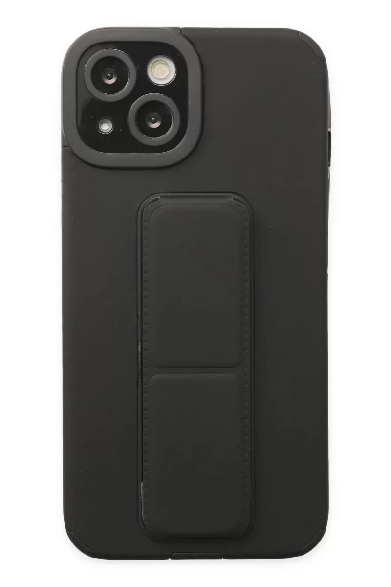 Newface Apple iPhone 14 Plus Kılıf Mega Standlı Silikon - Siyah