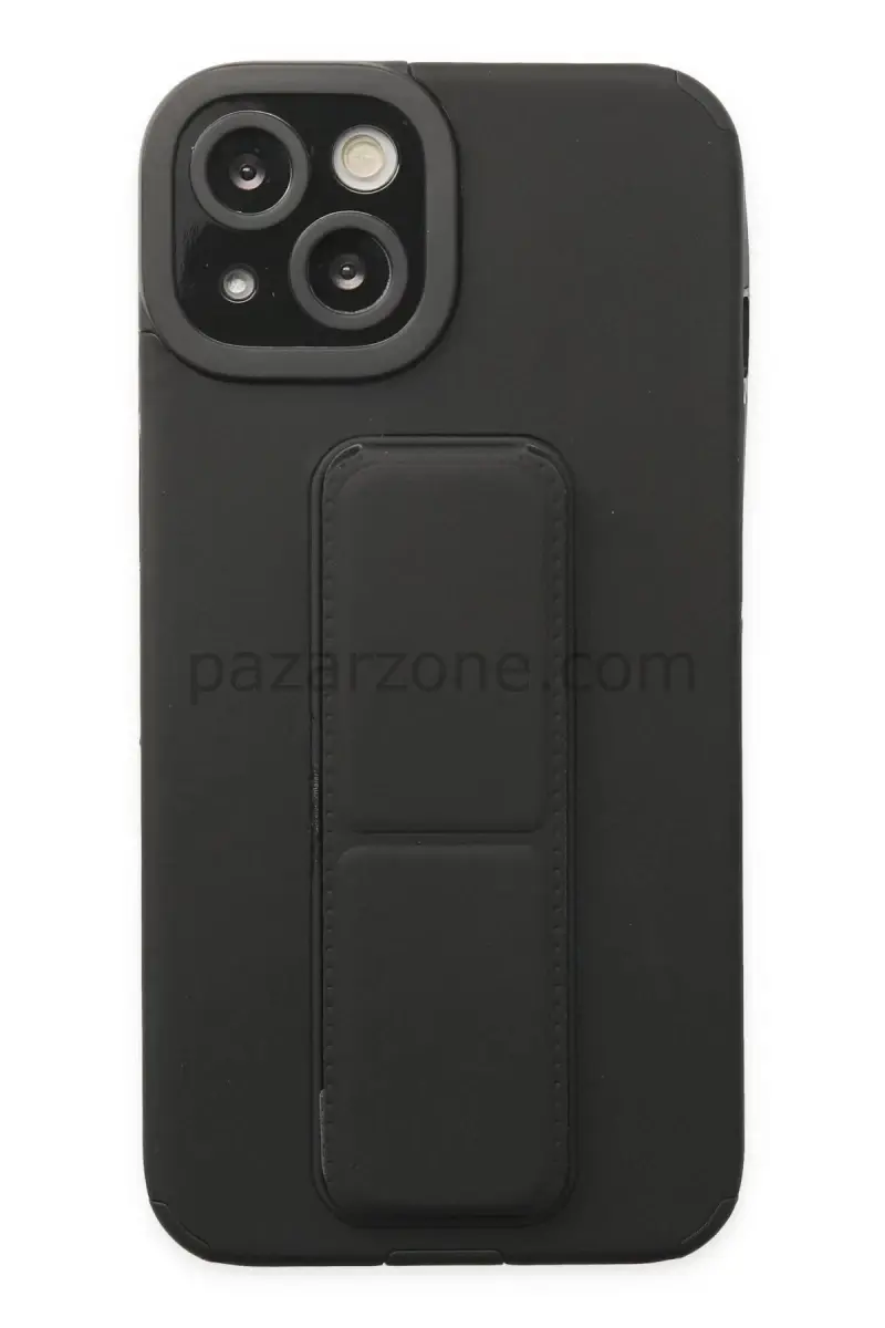 Newface Apple iPhone 14 Plus Kılıf Mega Standlı Silikon - Siyah