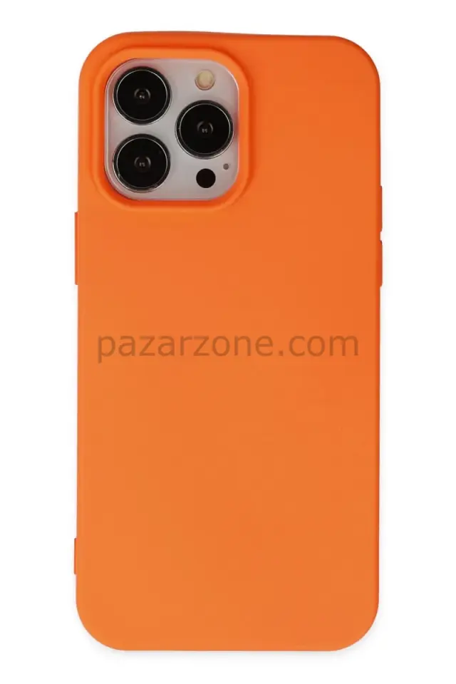Newface Apple iPhone 15 Pro Kılıf Nano içi Kadife Silikon - Turuncu