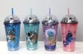 Sevimli Astronot Pipetli Işıklı Pullu Suluk Bardak 400 ml