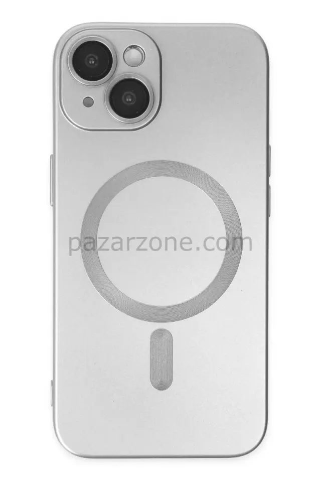 Newface Apple iPhone 14 Plus Kılıf Moshi Lens Magneticsafe Silikon - Gümüş