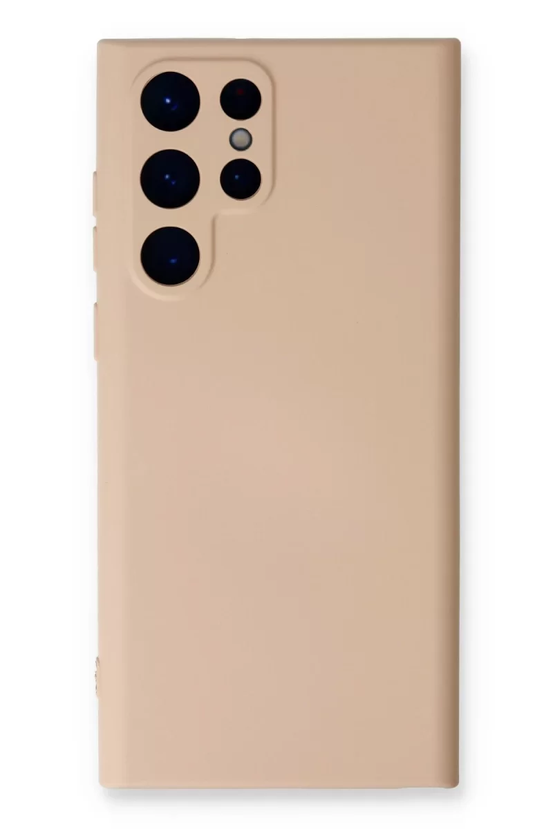 Newface Samsung Galaxy S22 Ultra Kılıf Nano içi Kadife Silikon - Pudra