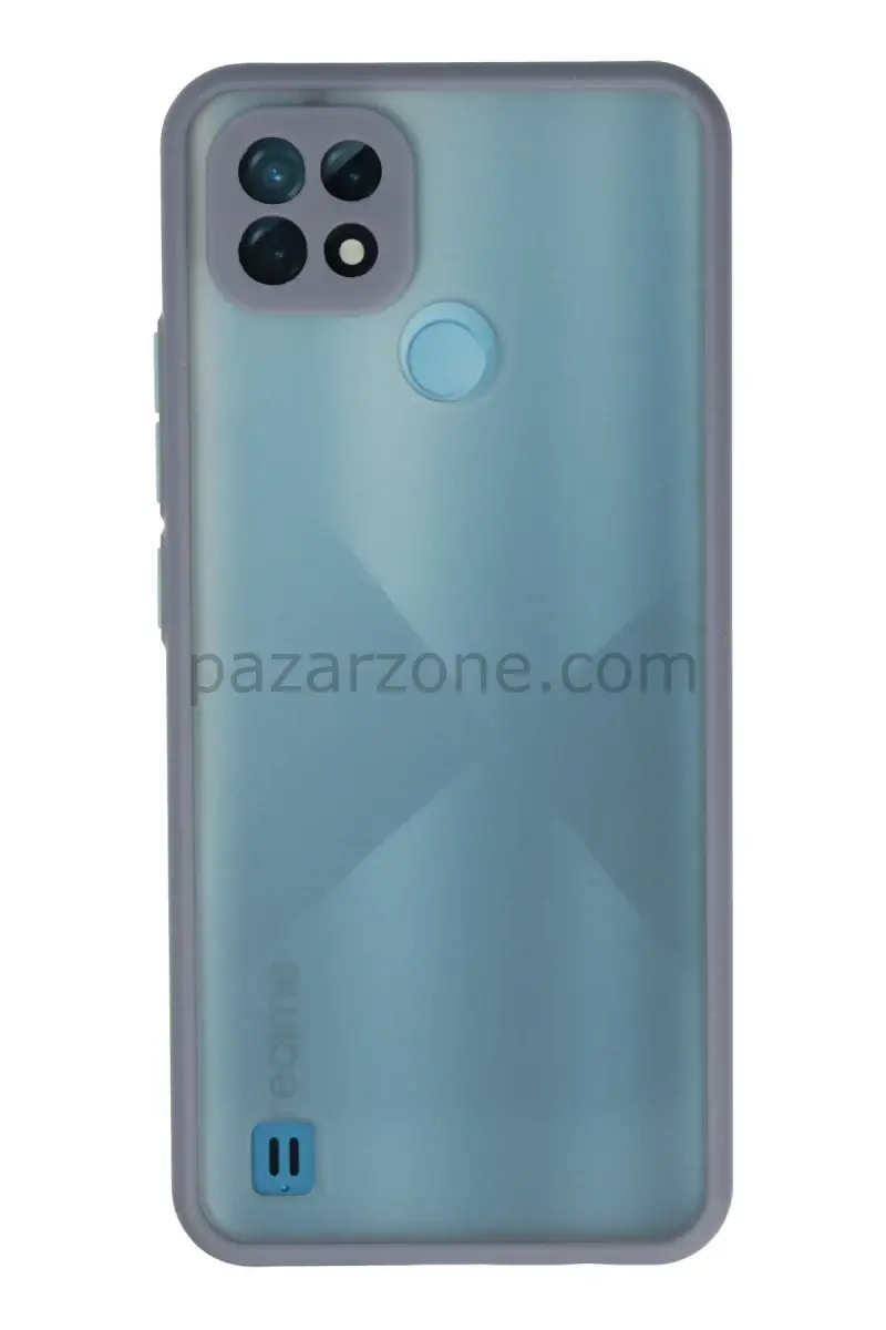 Newface Realme C21 Kılıf Montreal Silikon Kapak - Gri