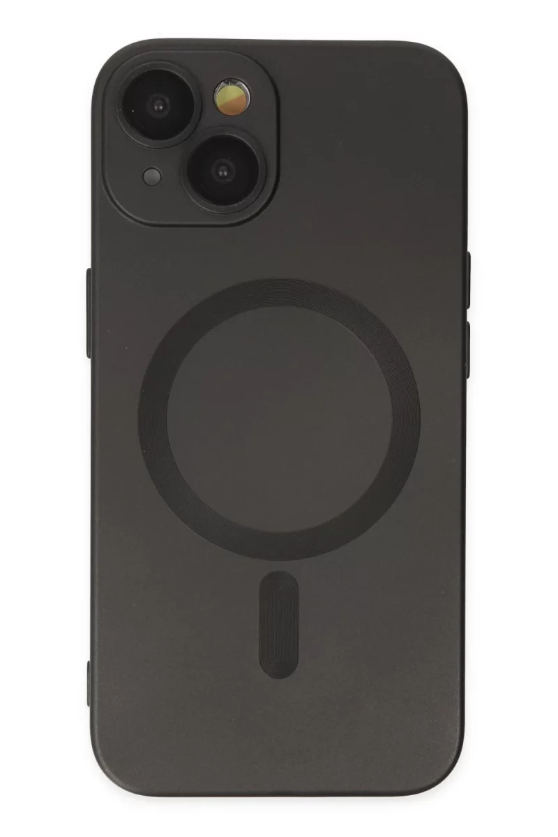 Newface Apple iPhone 14 Plus Kılıf Moshi Lens Magneticsafe Silikon - Siyah