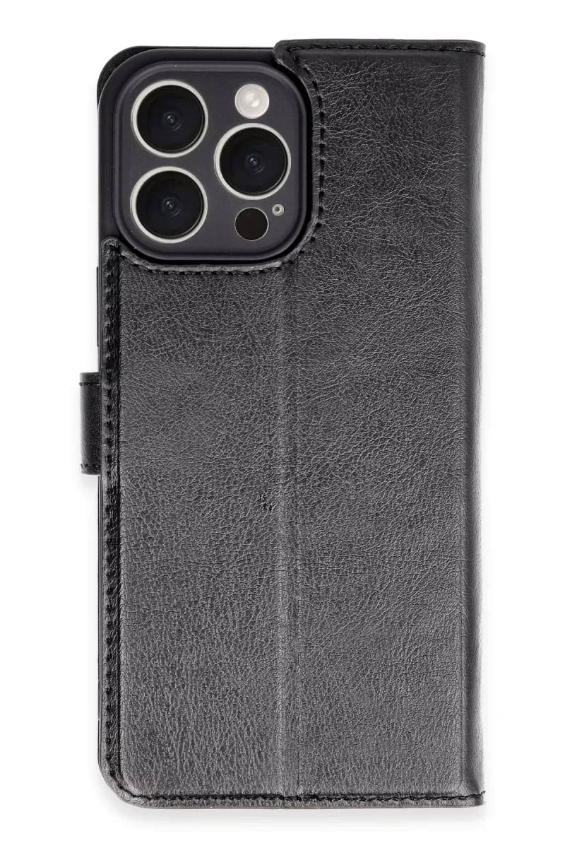 Newface Apple iPhone 16 Pro Max Kılıf Trend S Plus Kapaklı Kılıf - Siyah