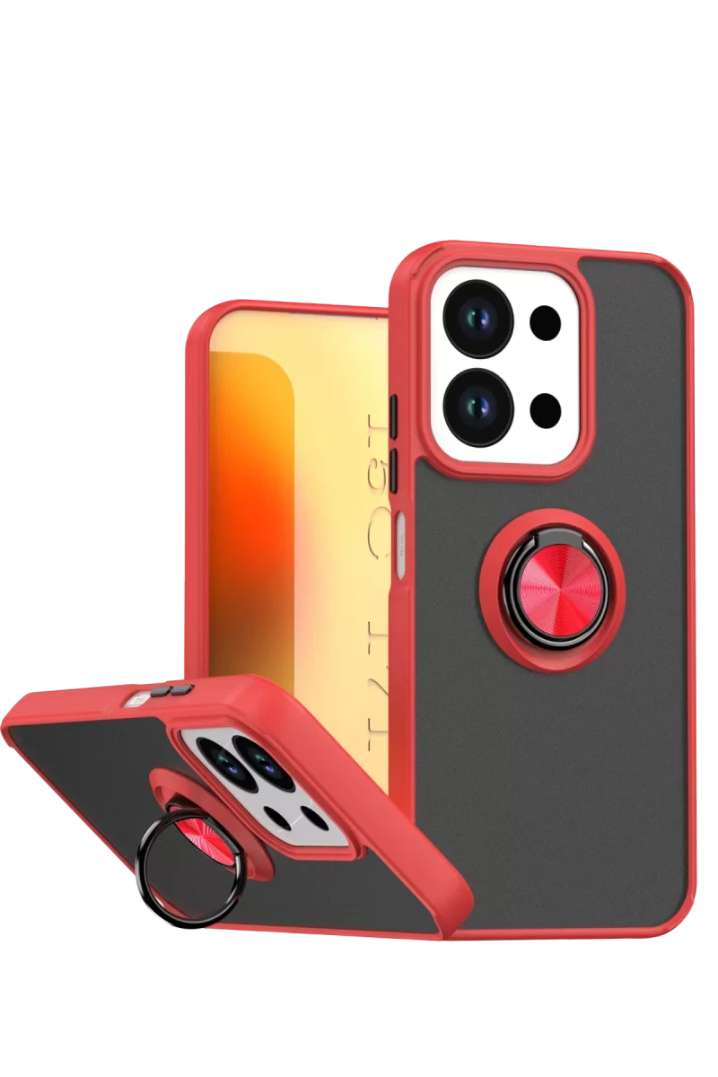 Newface Xiaomi Redmi 15C 4G Montreal Yüzüklü Silikon Kapak - Kırmızı