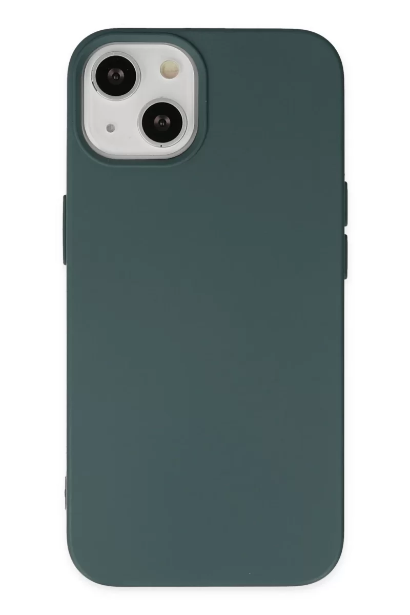Newface Apple iPhone 14 Plus Kılıf Nano içi Kadife Silikon - Koyu Yeşil