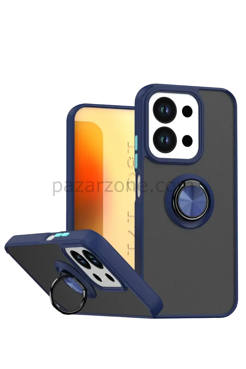 Newface Xiaomi Redmi 15C 4G Montreal Yüzüklü Silikon Kapak - Lacivert