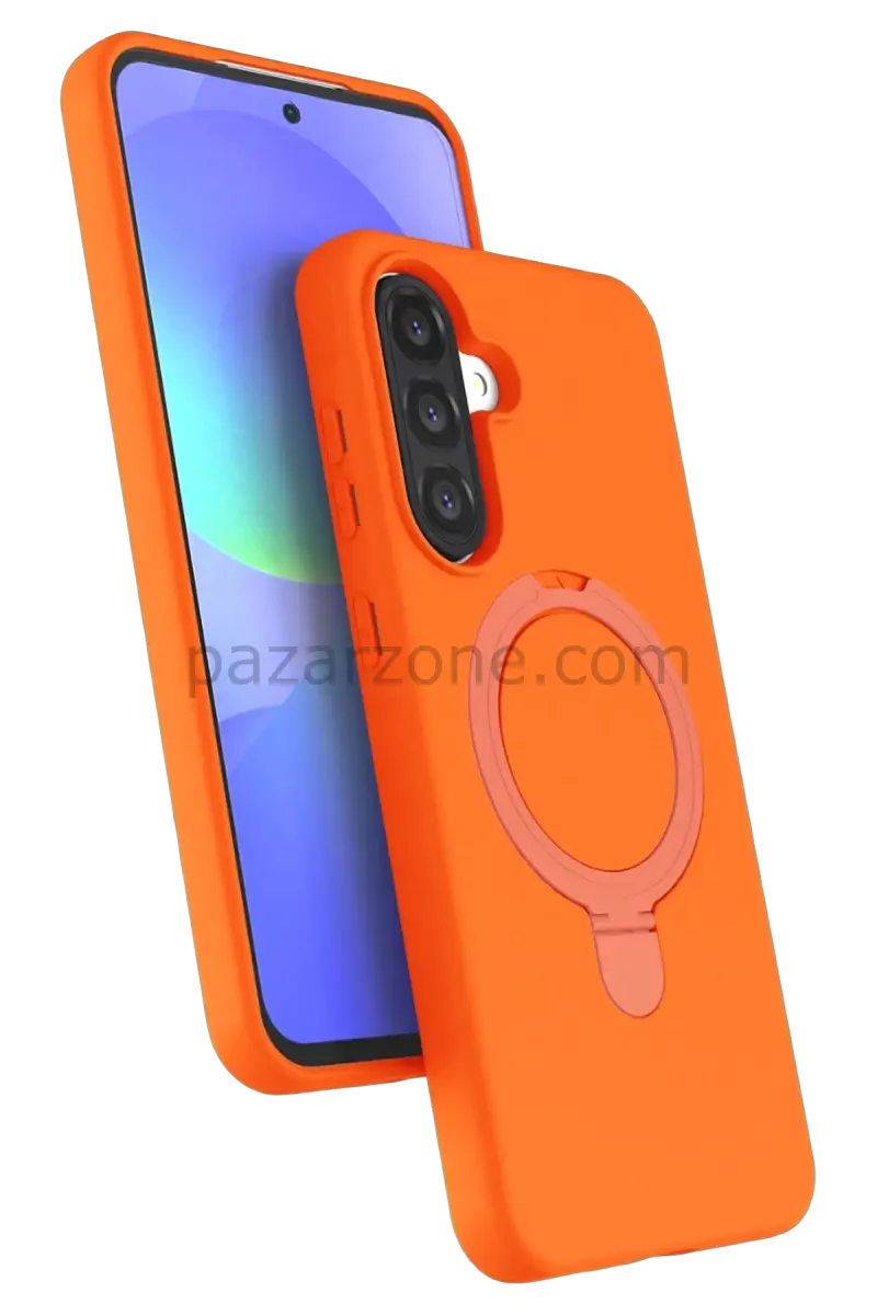Newface Samsung Galaxy A37 5G Regal Magsafe Standlı Kapak - Turuncu