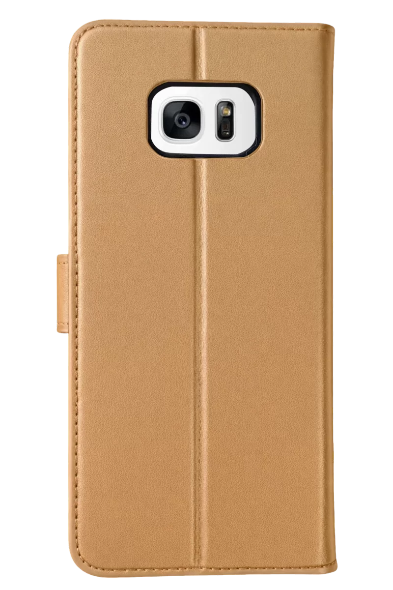 Newface Samsung Galaxy S7 Edge Trend S Plus Kapaklı Kılıf - Gold
