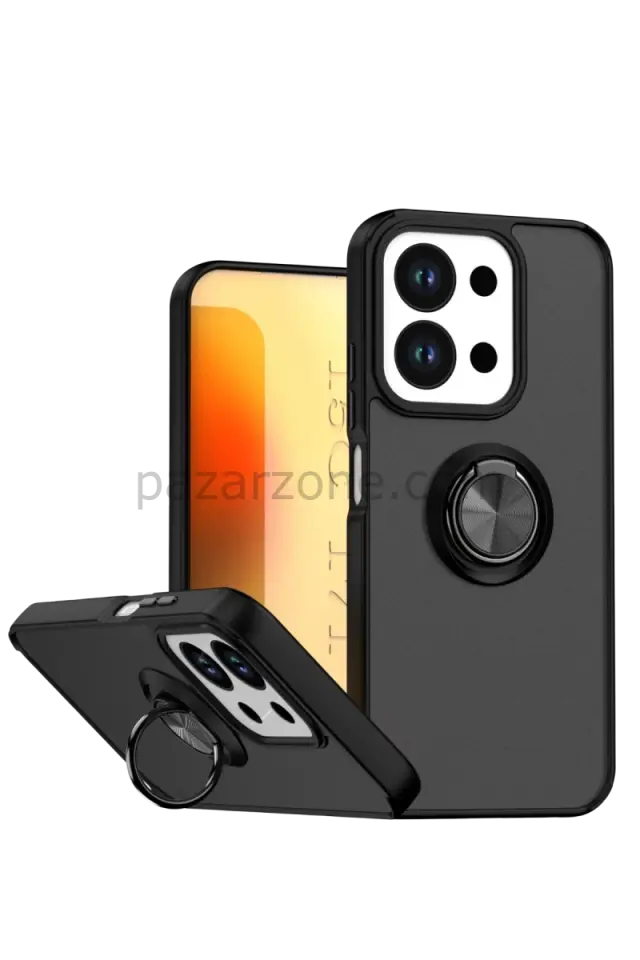 Newface Xiaomi Redmi 15C 4G Montreal Yüzüklü Silikon Kapak - Siyah