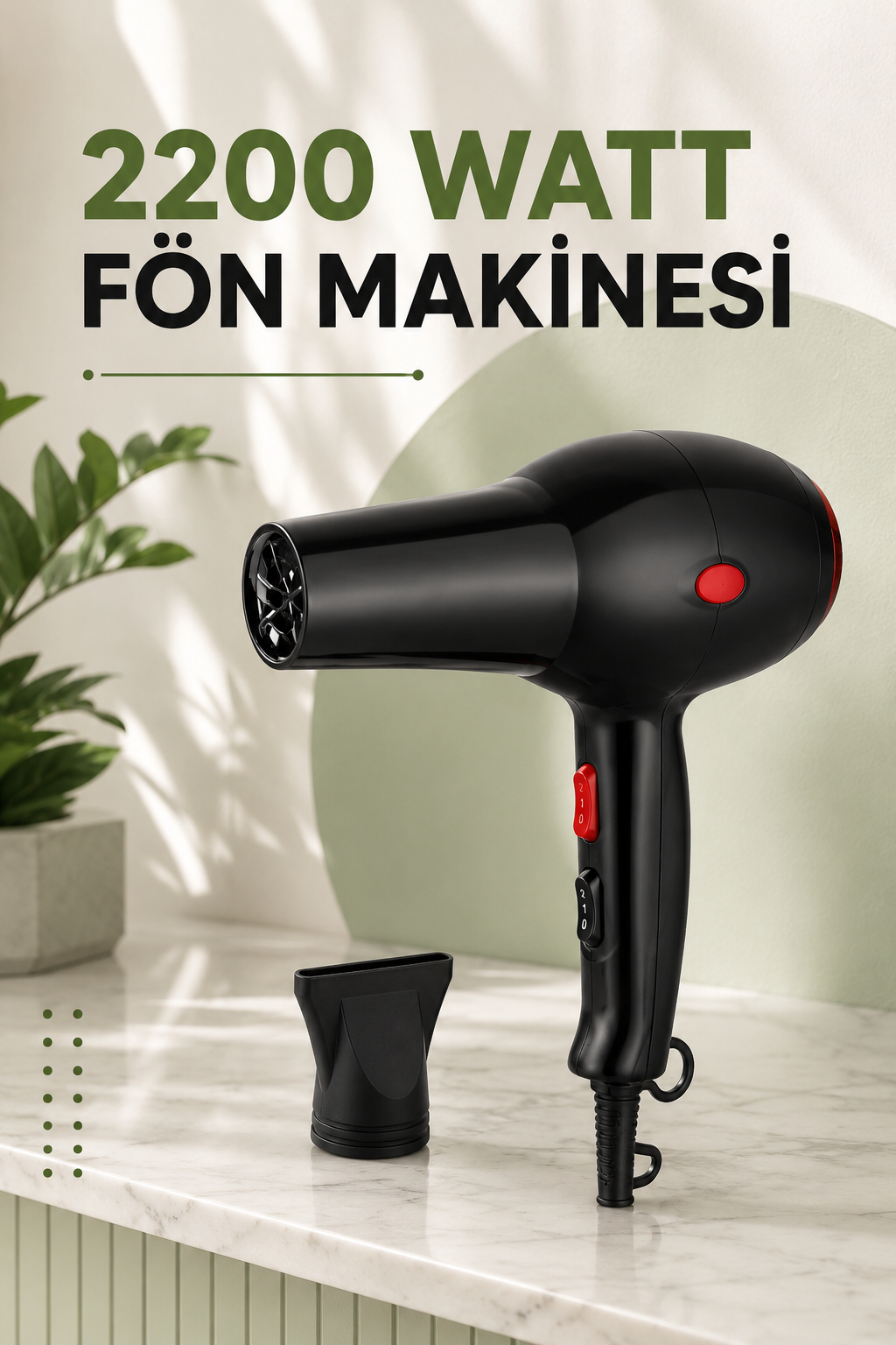 Soğuk ve Sıcak Üfleme Özellikli AC Motorlu Saç Kurutma Makinesi