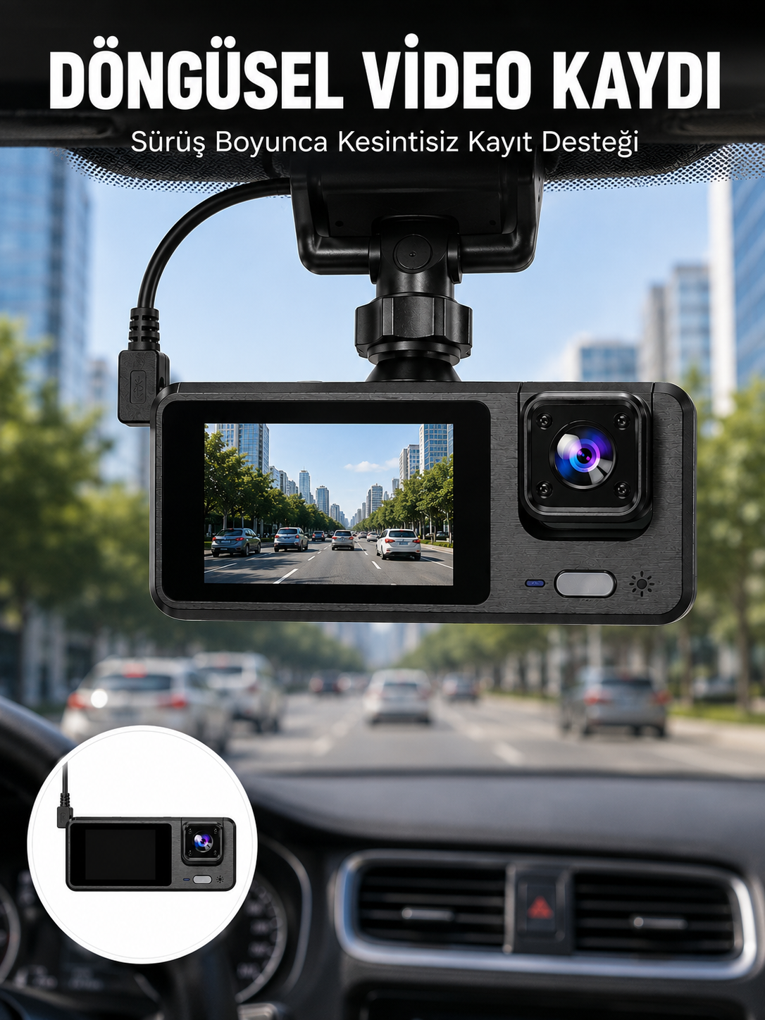 Full HD 3 Kanallı Araç Kamerası – Akıllı Çözümlerle Sürüş Yeni Nesil