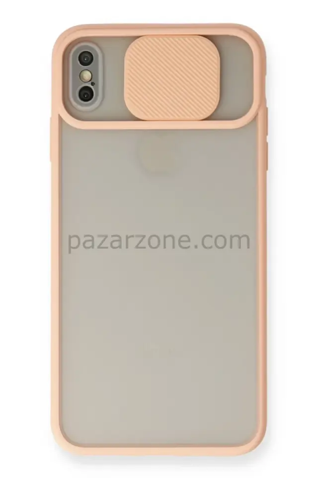 Newface Apple iPhone X Kılıf Palm Buzlu Kamera Sürgülü Silikon - Pembe