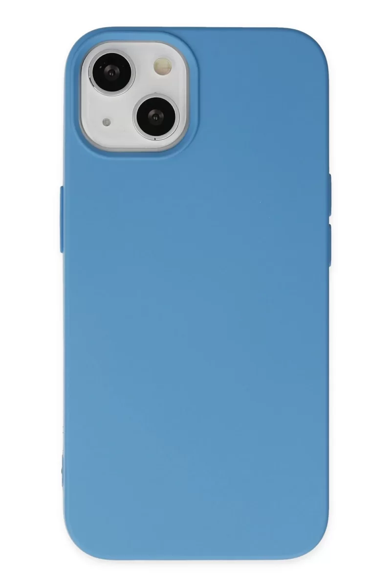Newface Apple iPhone 14 Plus Kılıf Nano içi Kadife Silikon - Mavi