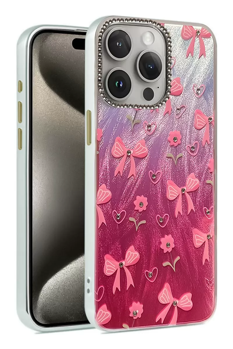 Newface Apple iPhone 14 Pro Kılıf Blade Aynalı Desenli Kapak - Desen 3