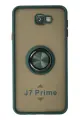 Newface Samsung Galaxy J7 Prime Kılıf Montreal Yüzüklü Silikon Kapak - Yeşil