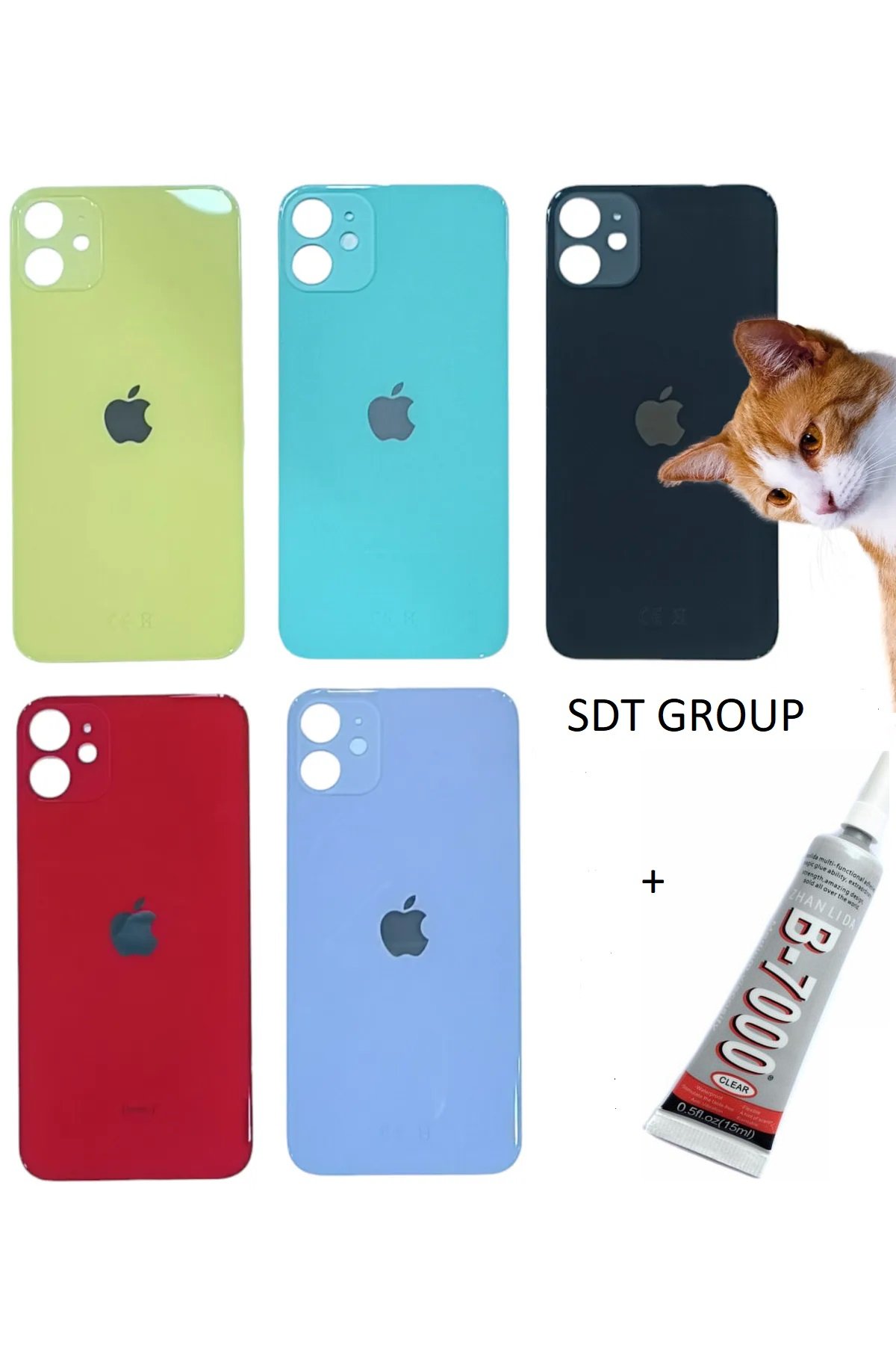 iPhone 11 Arka Batarya Pil Kapağı SARI (B7000 15 M