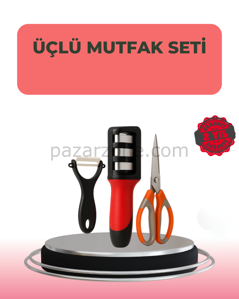 3 Parçalı Çok Fonksiyonlu Mutfak Makas Seti – Paslanmaz Çelik, Ergonomik Tasarım