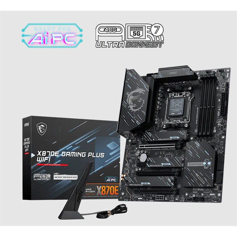 MSI X870E GAMING PLUS WIFI DDR5 8200MT/S 1XHDMI 3XM.2 USB ATX AM5 (AMD AM5 9000/8000/7000 SERİLERİ İLE UYUMLU)