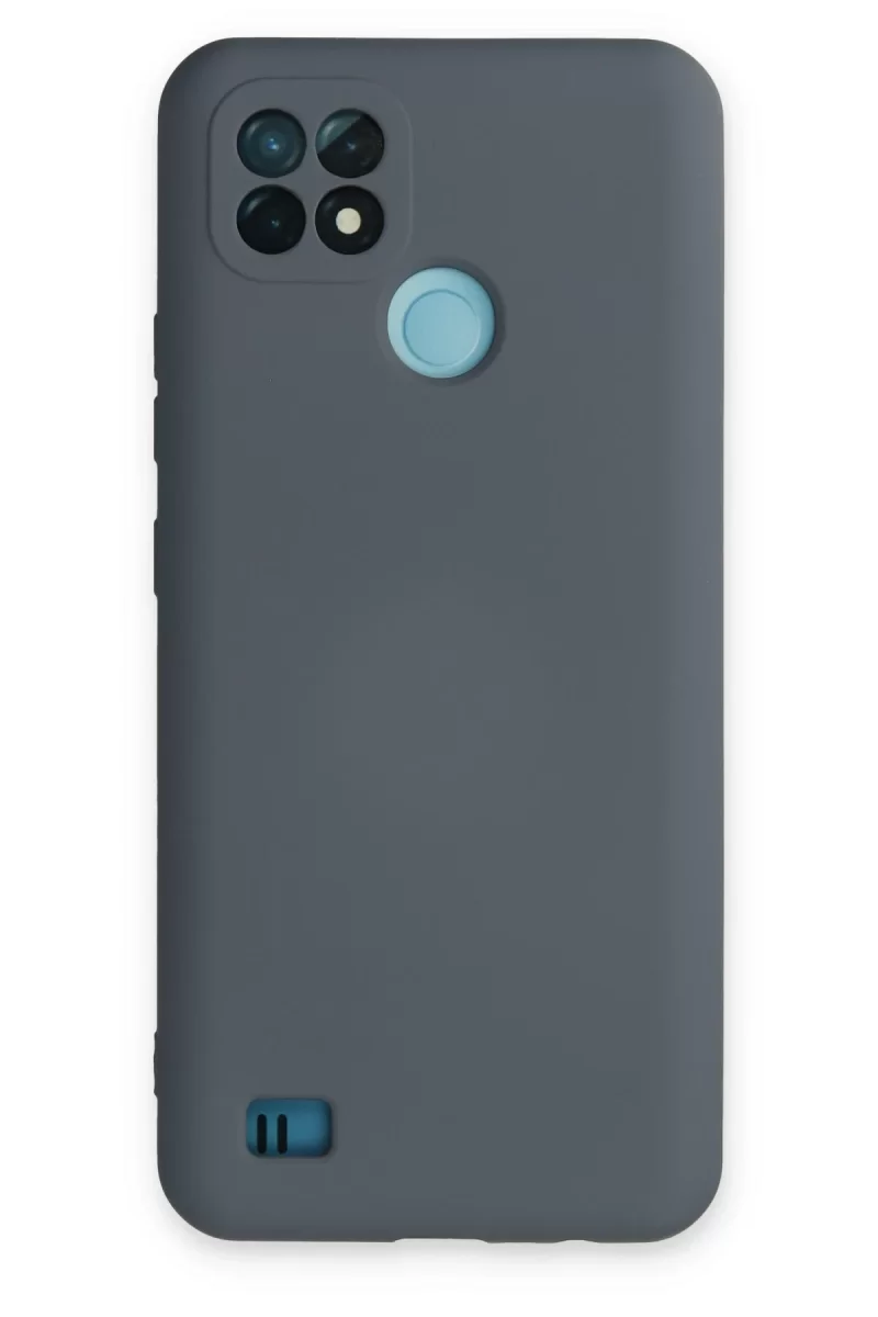 Newface Realme C21 Kılıf Nano içi Kadife Silikon - Gri