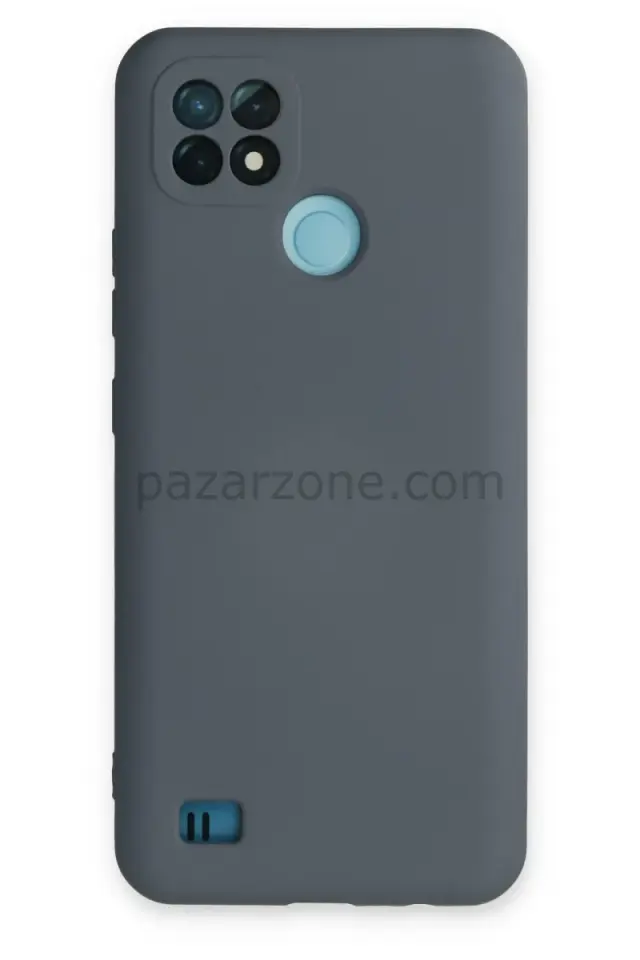 Newface Realme C21 Kılıf Nano içi Kadife Silikon - Gri