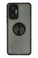 Newface Xiaomi Redmi Note 10 Pro Kılıf Montreal Yüzüklü Silikon Kapak - Siyah