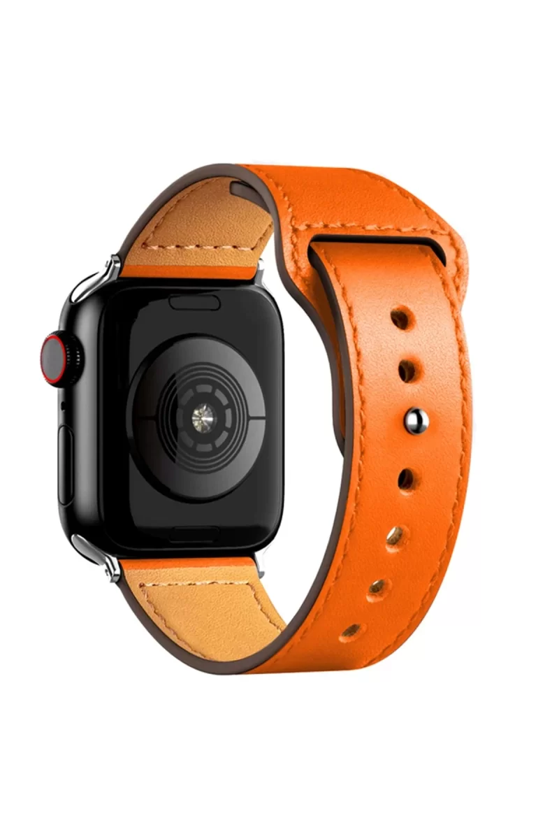 Newface Apple Watch 42mm KR415 Luaz Deri Kordon - Turuncu
