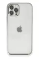 Newface Apple iPhone 12 Pro Max Kılıf Razer Lensli Silikon - Gümüş