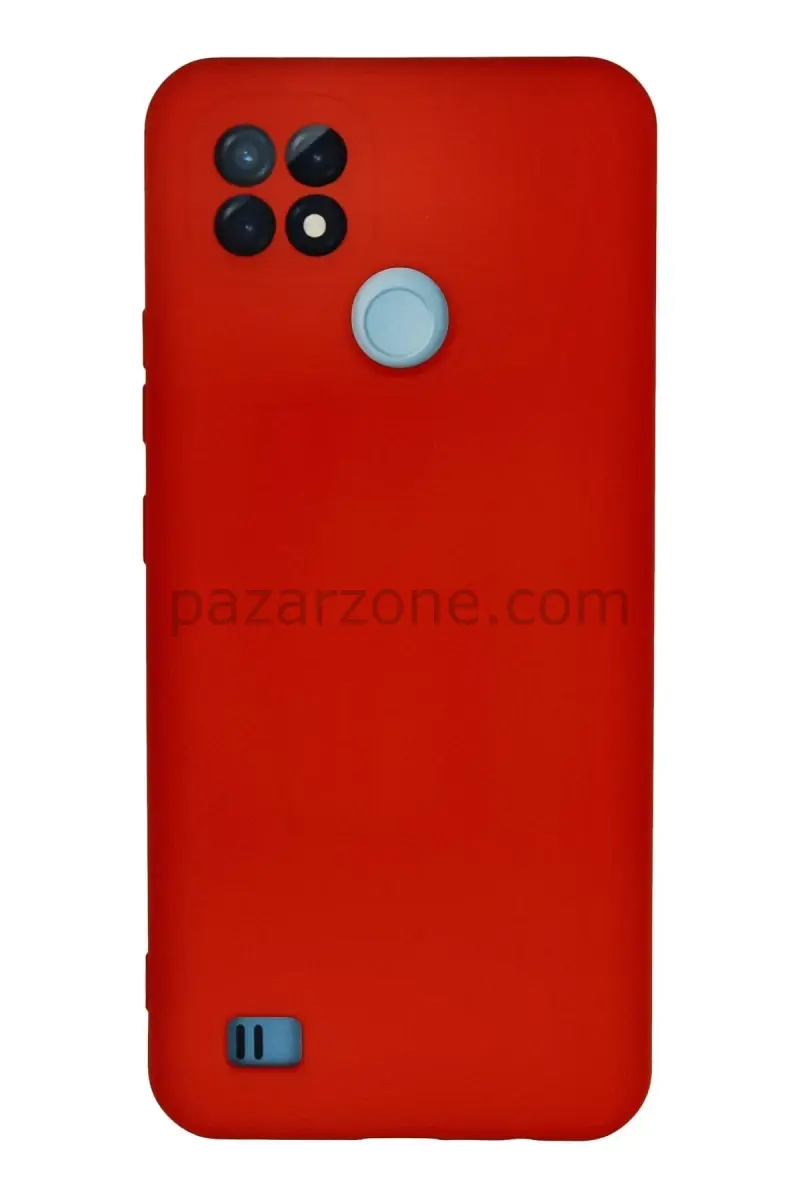 Newface Realme C21 Kılıf Nano içi Kadife Silikon - Kırmızı