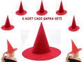 Kırmızı Keçe Cadı Şapkası Yetişkin-Çocuk Uyumlu