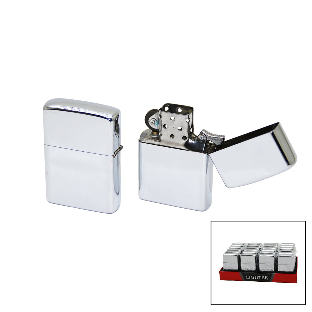 Klasik Zippo Çakmak - Gümüş Renkli - Rüzgara Dayanıklı