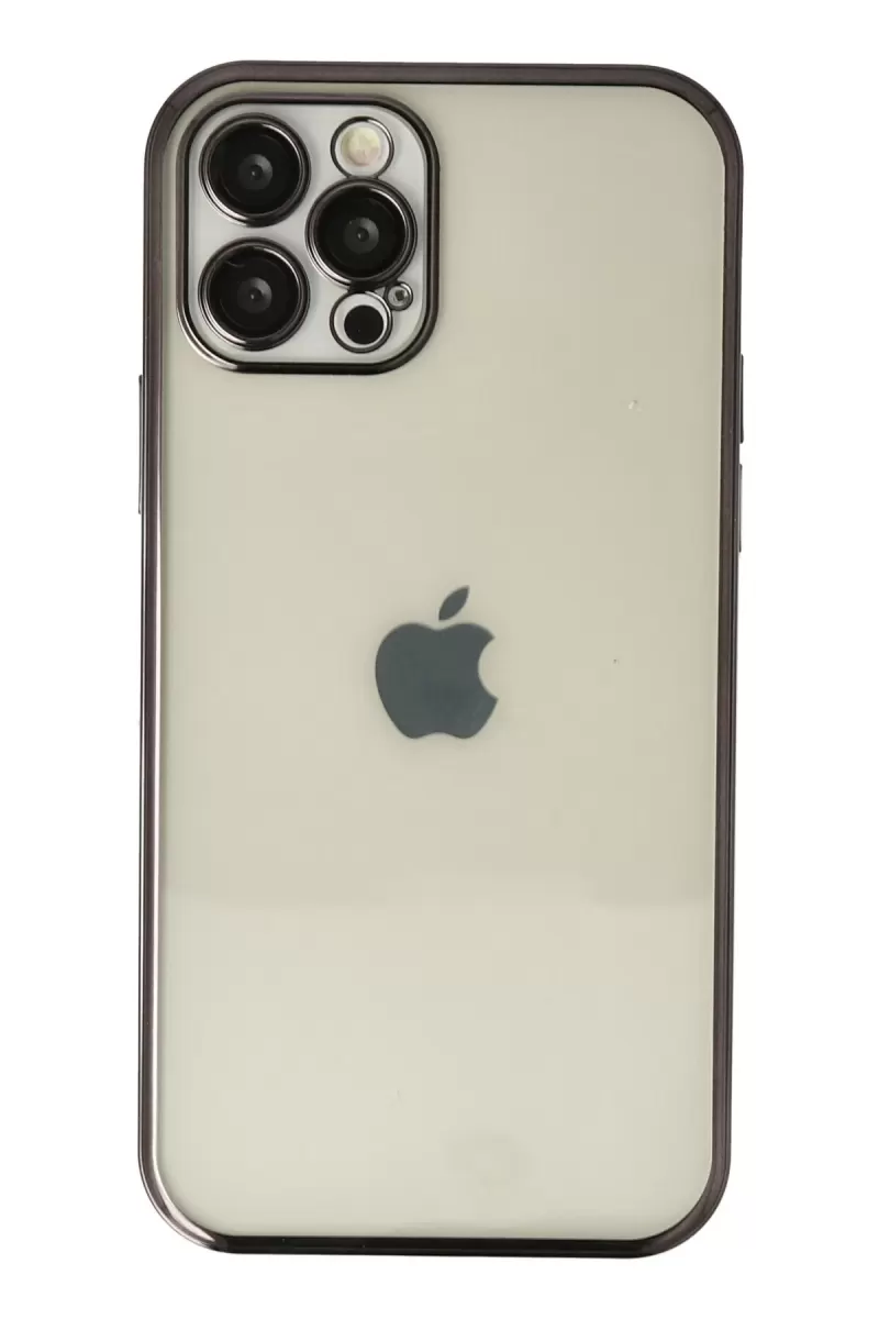 Newface Apple iPhone 12 Pro Max Kılıf Razer Lensli Silikon - Siyah