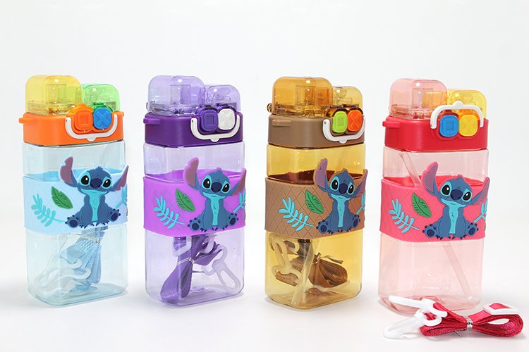 Stitch Çift Bölmeli Pipetli Suluk - Model 2