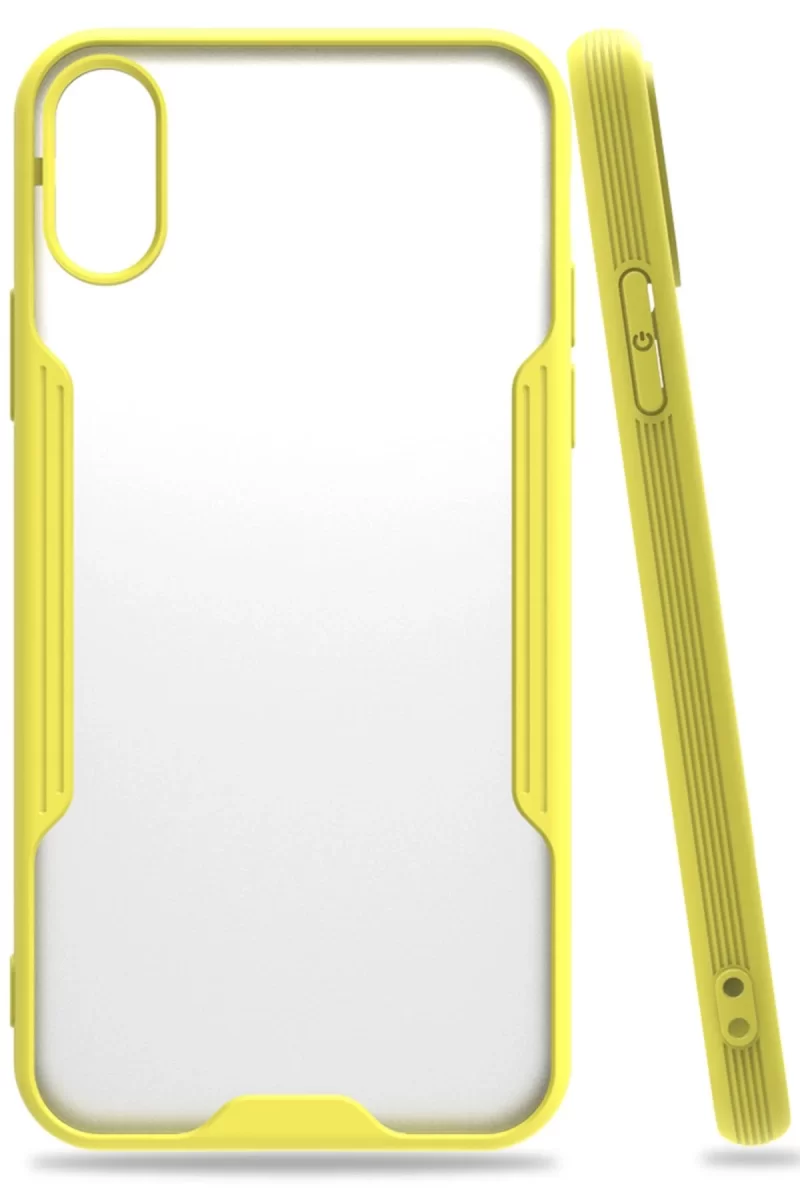 Newface Apple iPhone X Kılıf Platin Silikon - Sarı