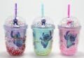 Stitch Figürlü Pipetli Kapaklı Kupa Bardak