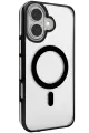 Joko Apple iPhone 16 Gleam PC Sert Magsafe Kılıf - Şeffaf-Siyah